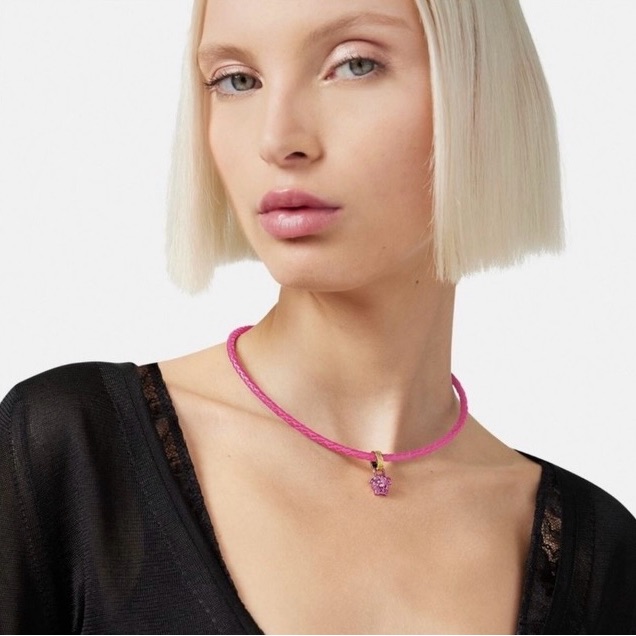Versace Medusa Leather Necklace